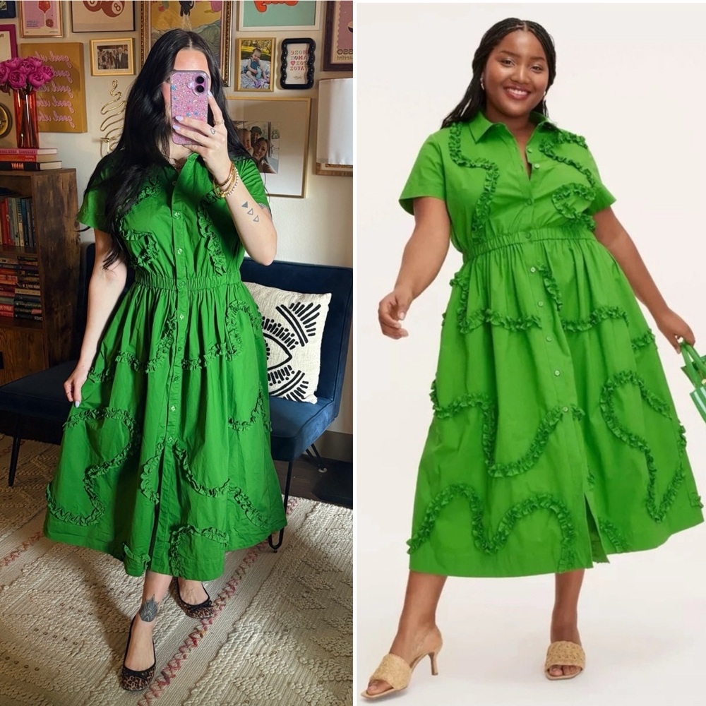 Kate Spade x Target Green Ruffled Midi Dress